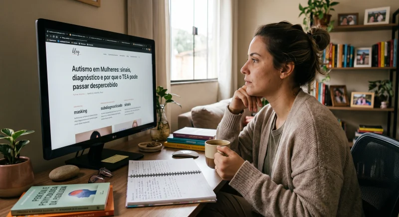 Imagem para o artigo: Autismo em Mulheres: sinais, diagnóstico e por que o TEA pode passar despercebido