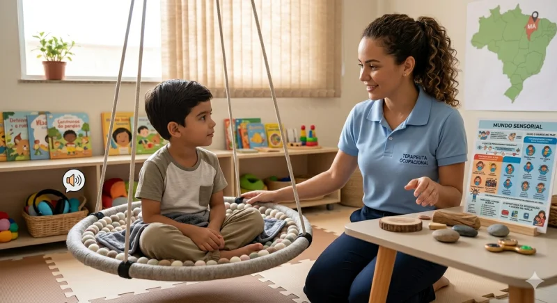 Imagem de destaque para o artigo: O mundo sensorial no TEA: como crianças com autismo percebem o ambiente