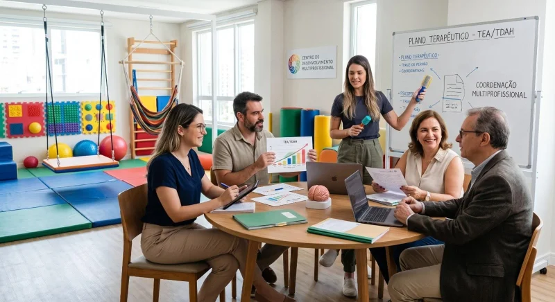 Imagem para o artigo: O Poder da Clínica Multiprofissional: Por que o tratamento integrado acelera o desenvolvimento no TEA e TDAH?